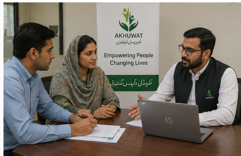 Akhuwat Loan Registration Guide applicant receiving loan application guidance